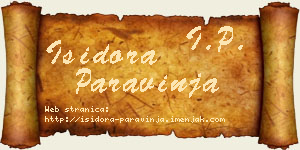 Isidora Paravinja vizit kartica